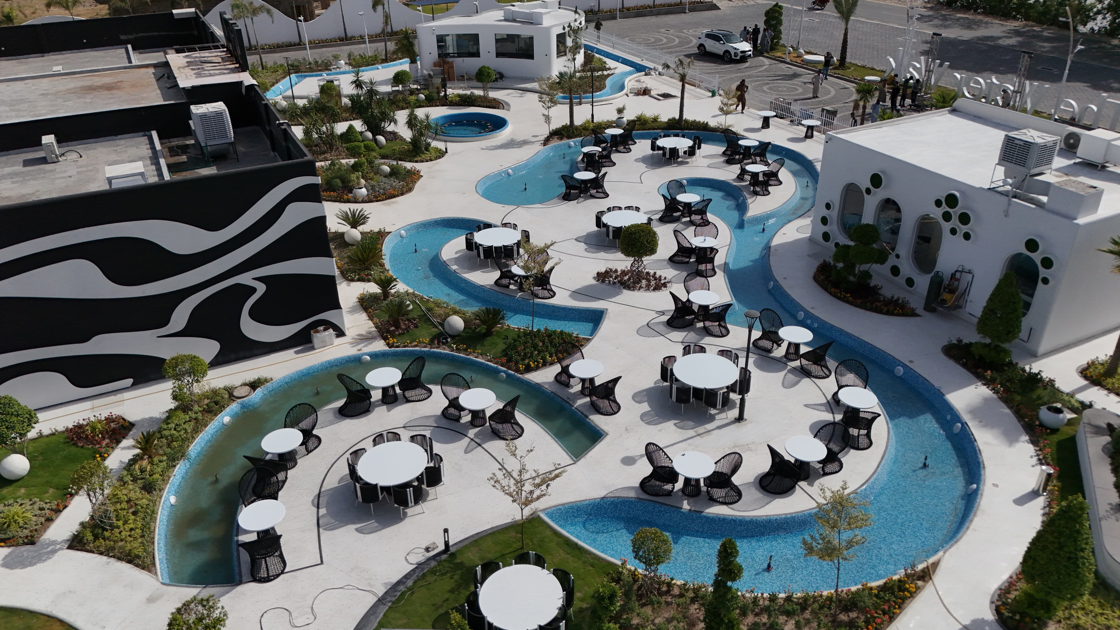 Waterwalk Pool aerial view